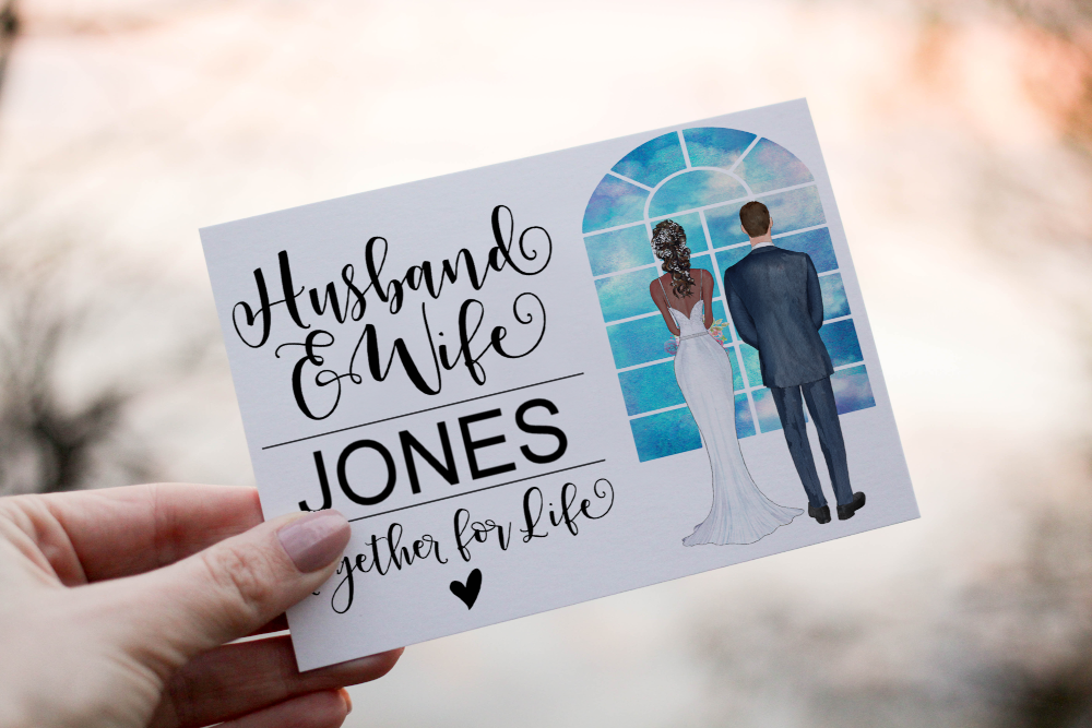 Bride & Groom Custom Wedding Card, Design Your Own Wedding Day